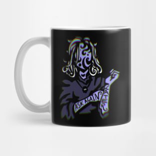 Ask Again Later. Glitchcore magic 8 ball design in purple Mug